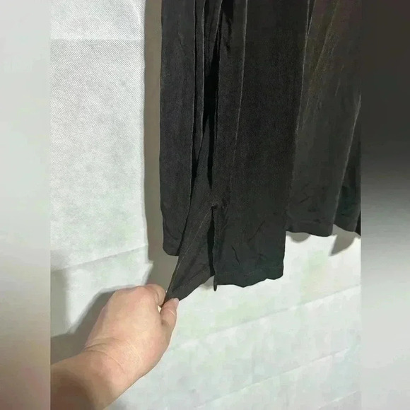 Chicos Travelers Open Front Cardigan jacket Sz 2 US L Black Slinky Long Sleeve - Picture 4 of 4